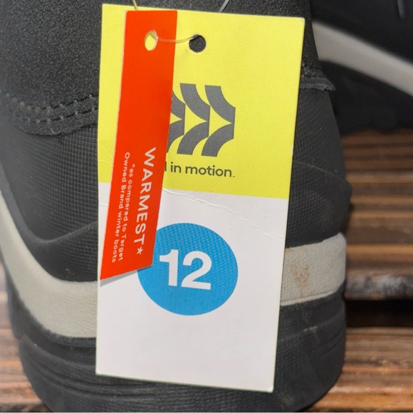 All in Motion Men Waterproof Winter Boots Black US Size 12 New with Tags no box - Picture 4 of 10